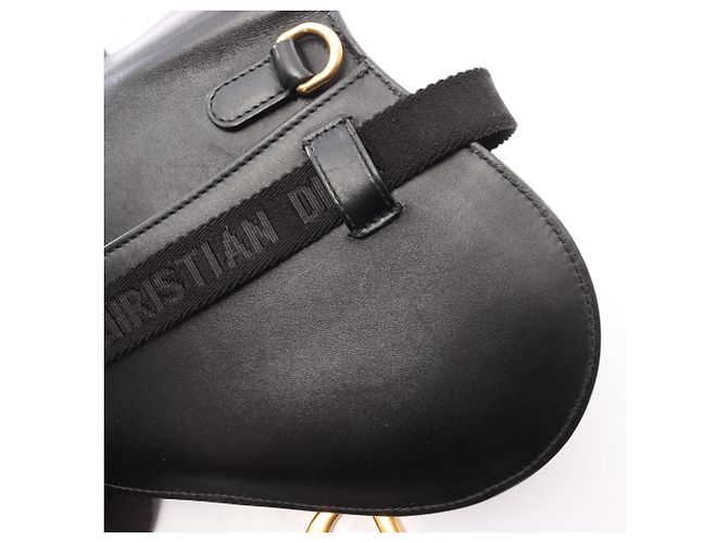 Borsa a tracolla Saddle di Christian Dior in pelle nera Nero - vista 9