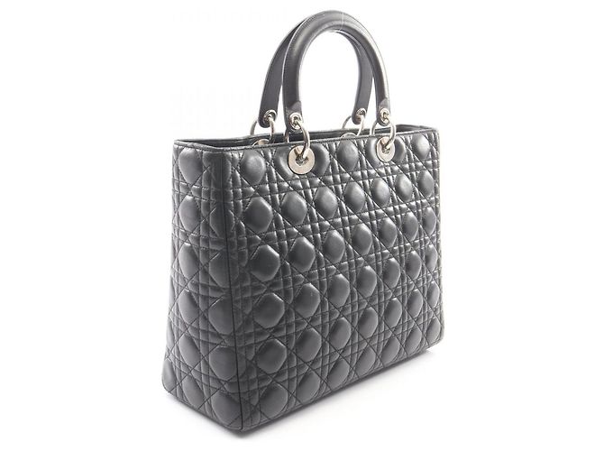 Borsa Christian Dior Lady Large Cannage Nero - vista 2
