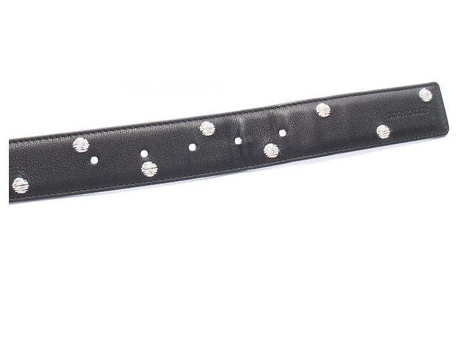 Christian Dior Dior Homme Ledergürtel mit schwarzen Polka Dots - Ansicht 3