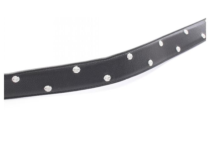 Christian Dior Dior Homme Ledergürtel mit schwarzen Polka Dots - Ansicht 7
