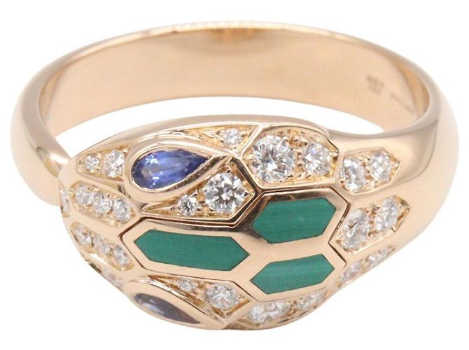 Bulgari Bvlgari Serpenti Ring aus Saphir, Diamant und Malachit Blau Golden - Ansicht 2