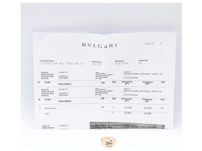 Bulgari Bvlgari Serpenti Ring aus Saphir, Diamant und Malachit Blau Golden - Ansicht 8