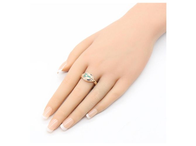 Bulgari Bvlgari Serpenti Ring aus Saphir, Diamant und Malachit Blau Golden - Ansicht 9