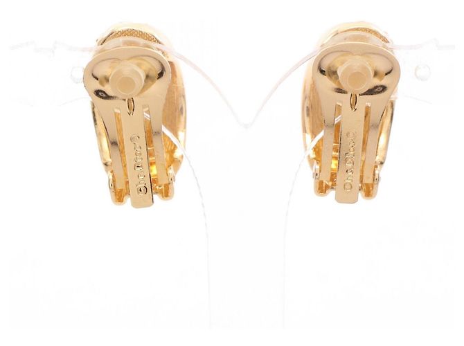 Orecchini a clip Christian Dior placcati oro e strass D'oro - vista 2