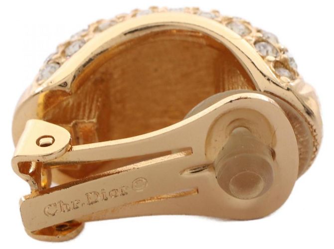 Orecchini a clip Christian Dior placcati oro e strass D'oro - vista 3