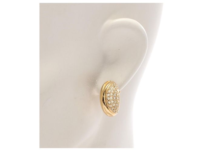 Orecchini a clip Christian Dior placcati oro e strass D'oro - vista 4