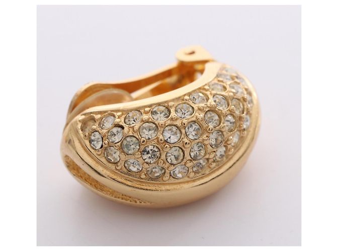 Orecchini a clip Christian Dior placcati oro e strass D'oro - vista 5