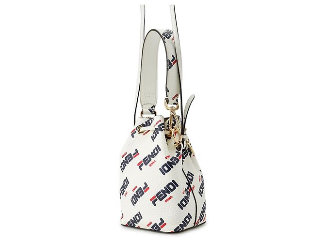 Borsa Fendi Montresor Mini Bianco Rosso Blu navy - vista 2