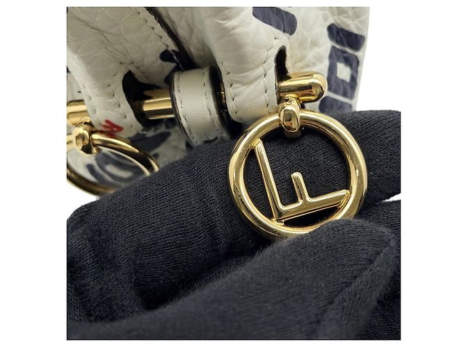 Borsa Fendi Montresor Mini Bianco Rosso Blu navy - vista 7