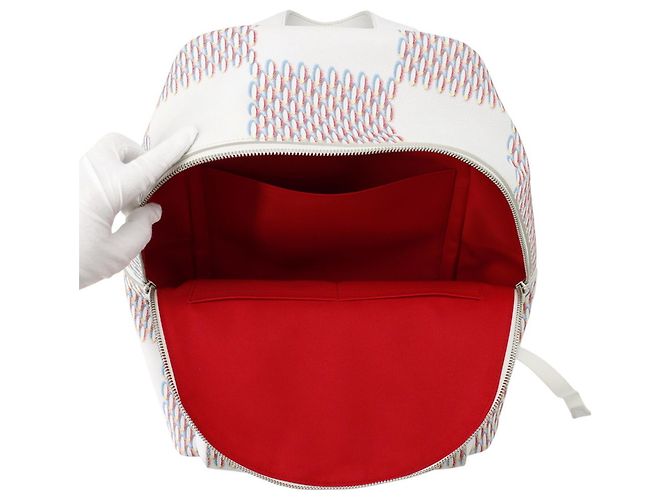 Zaino Louis Vuitton Damier Spray Racer Bianco - vista 5
