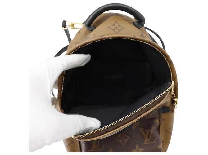 Zaino Louis Vuitton Monogram Reverse Palm Springs MINI Nero - vista 6