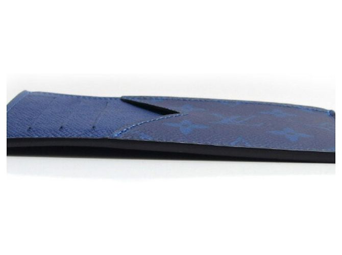 Portafoglio monete Louis Vuitton Monogram Taigarama Blu - vista 10