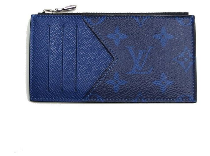 Portafoglio monete Louis Vuitton Monogram Taigarama Blu - vista 2