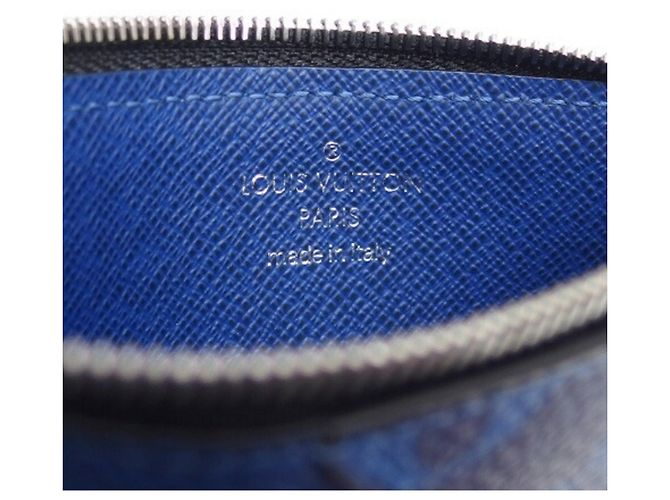 Portafoglio monete Louis Vuitton Monogram Taigarama Blu - vista 6