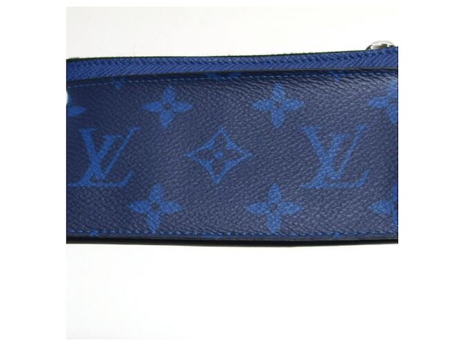 Portafoglio monete Louis Vuitton Monogram Taigarama Blu - vista 7