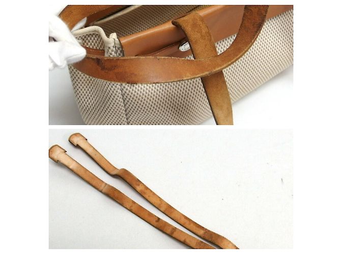 Hermès Hermes Herbag Cabas PM Borsa Tote Marrone Nero Beige - vista 10