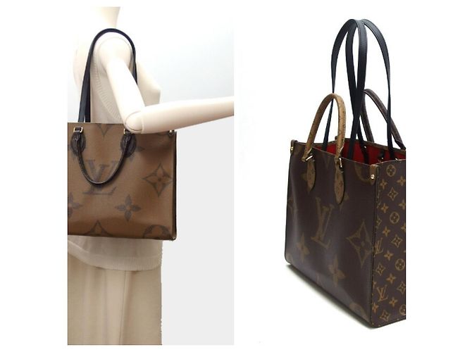 Louis Vuitton Monogram Giant Reverse OnTheGo MM Marrone Marrone scuro - vista 3