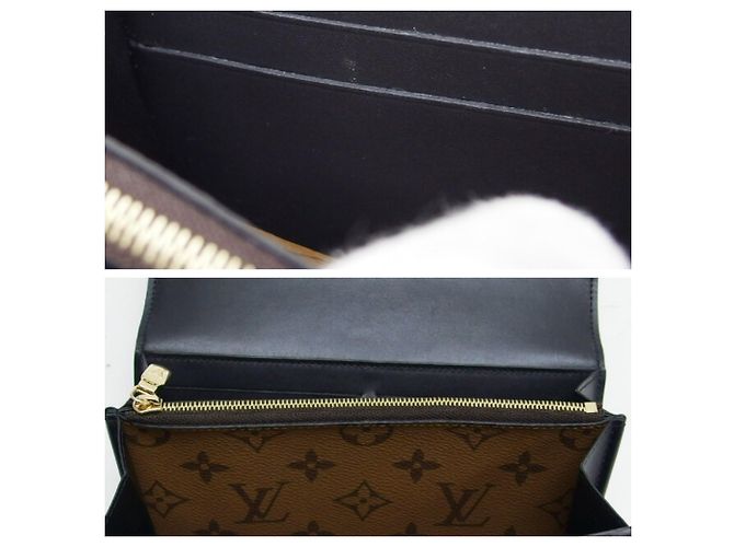 Louis Vuitton Monogram Reverse Portefeuille Sarah Dauphine Flap Long Wallet Marrone - vista 11