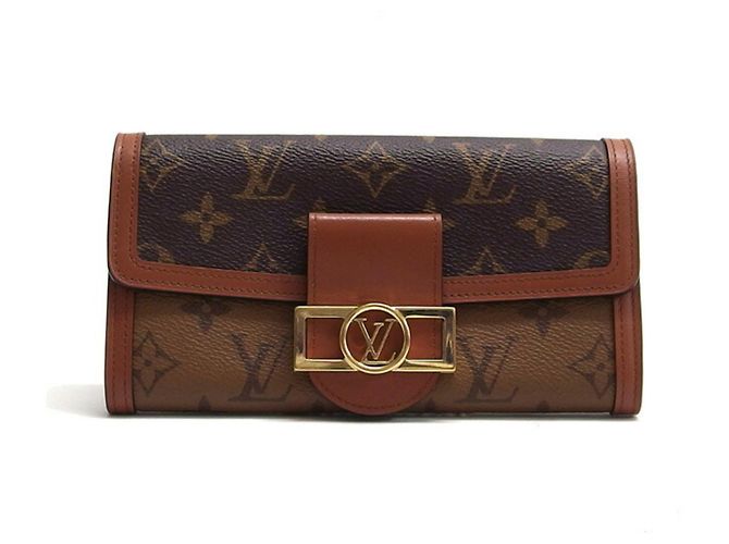 Louis Vuitton Monogram Reverse Portefeuille Sarah Dauphine Flap Long Wallet Marrone - vista 2