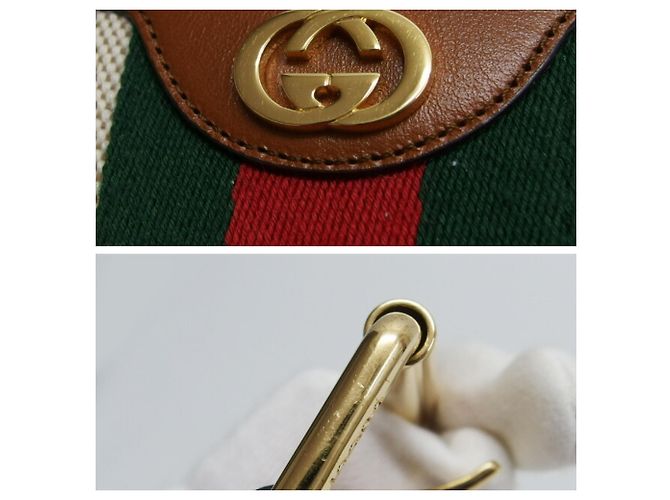 Bolsa de cintura/Pochete Gucci Sherry Line Double G Marrom Bege - vista 10