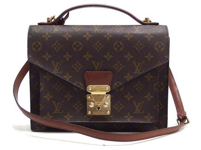 Borsa Louis Vuitton Monogram Monceau 28 Marrone - vista 2