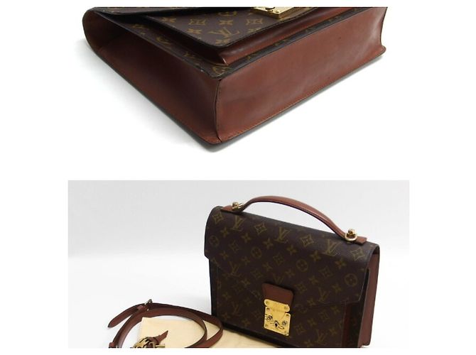 Borsa Louis Vuitton Monogram Monceau 28 Marrone - vista 4