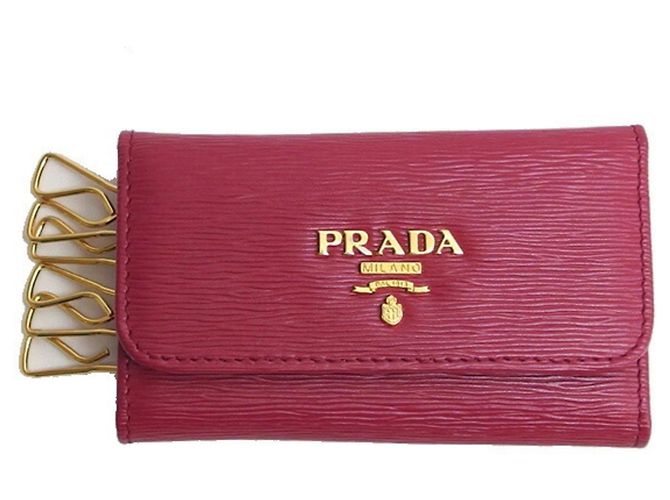 Prada Vitello Move Metal Tri-fold 6-Key Case Pink - Ansicht 2