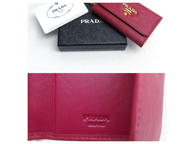 Prada Vitello Move Metal Tri-fold 6-Key Case Pink - Ansicht 3