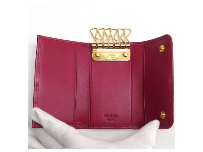 Prada Vitello Move Metal Tri-fold 6-Key Case Pink - Ansicht 5