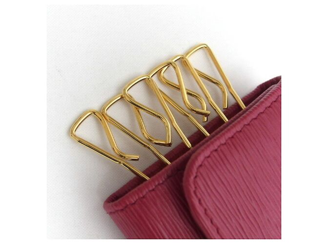Prada Vitello Move Metal Tri-fold 6-Key Case Pink - Ansicht 7