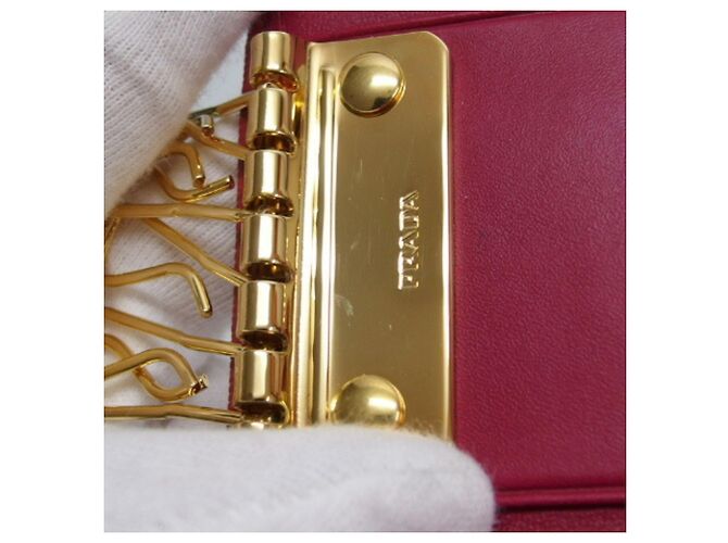 Prada Vitello Move Metal Tri-fold 6-Key Case Pink - Ansicht 9