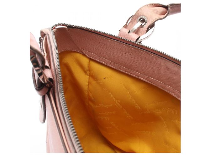 Borsa a mano in pelle rosa Salvatore Ferragamo - vista 15