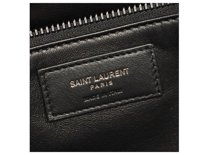 Borsa Tote Puffer Larga in Pelle Nera Yves Saint Laurent - vista 4