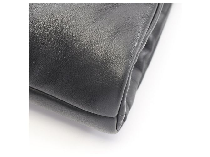 Borsa Tote Puffer Larga in Pelle Nera Yves Saint Laurent - vista 6