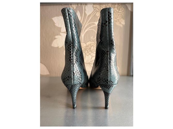 Paris Texas Python Print Ankle Boots Blue - view 4