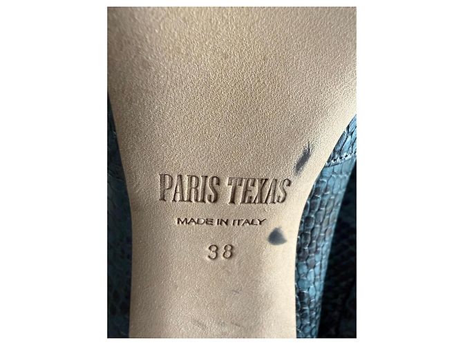 Paris Texas Python Print Ankle Boots Blue - view 7