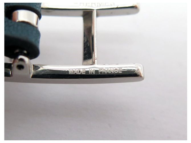 Hermès BRACELET HERMES BEHAPI DOUBLE TOUR EN CUIR SWIFT BLEU EPSOM NOIR T16 BANGLE - vue 10