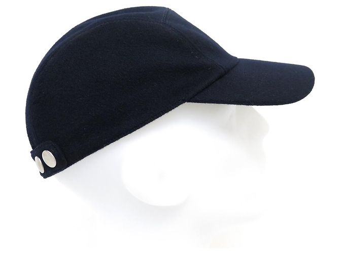 Hermès NUOVO BERRETTO HERMES NEVADA H STRIP H242068N L 59 CACHEMIRE BLU CAP HAT Blu navy - vista 5