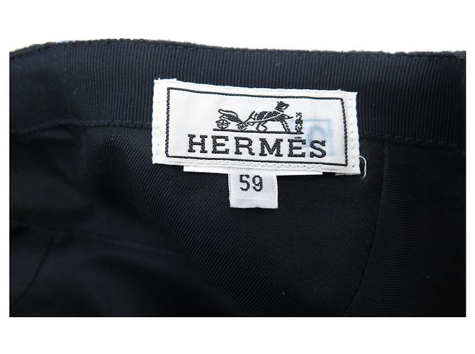 Hermès NUOVO BERRETTO HERMES NEVADA H STRIP H242068N L 59 CACHEMIRE BLU CAP HAT Blu navy - vista 8