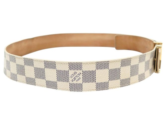 NEU LOUIS VUITTON LV INITIALS SCHNALLEN GÜRTEL M9609 T95 DAMIER AZUR Weiß - Ansicht 4