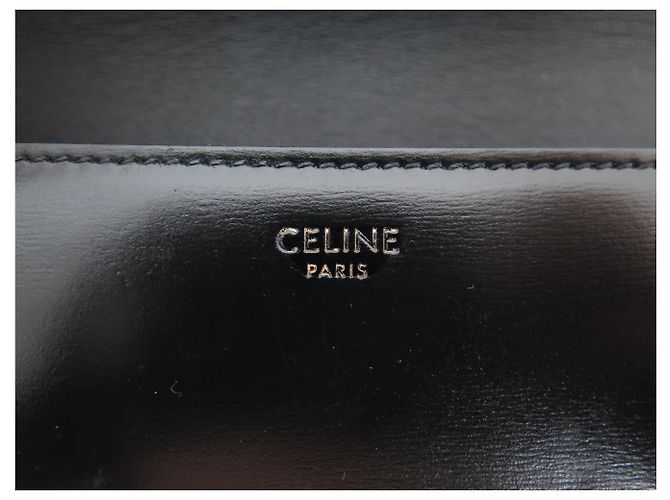 Céline BORSA CELINE CLAUDE 194143 POCCHETTE IN PELLE DI VITELLO LUCIDA NERA Nero - vista 8
