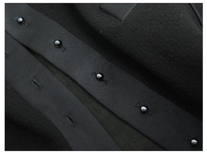 NEUE CHANEL TAILLIERTE JACKE PERLMUTTKNÖPFE P19762 S 36 SCHWARZE WOLLE - Ansicht 11
