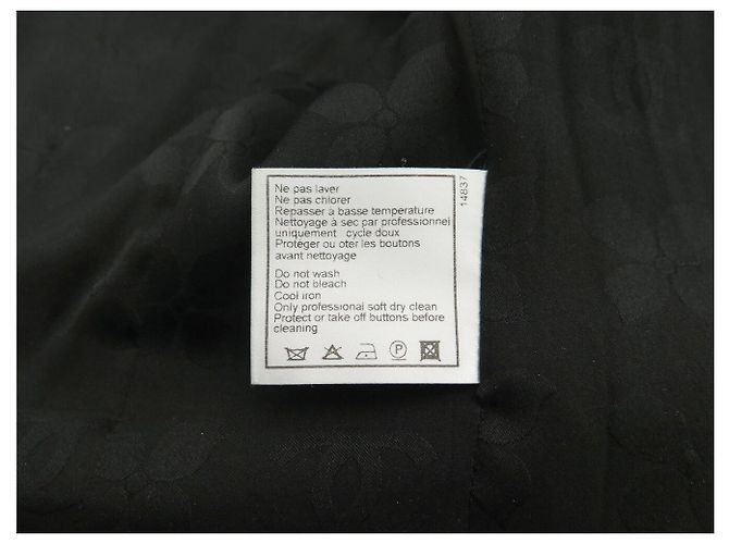 NEUE CHANEL TAILLIERTE JACKE PERLMUTTKNÖPFE P19762 S 36 SCHWARZE WOLLE - Ansicht 7