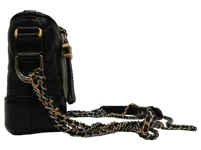 Borsa Hobo Chanel Small Gabrielle in pelle di vitello nera Nero - vista 2