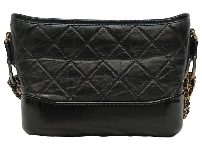 Borsa Hobo Chanel Small Gabrielle in pelle di vitello nera Nero - vista 3