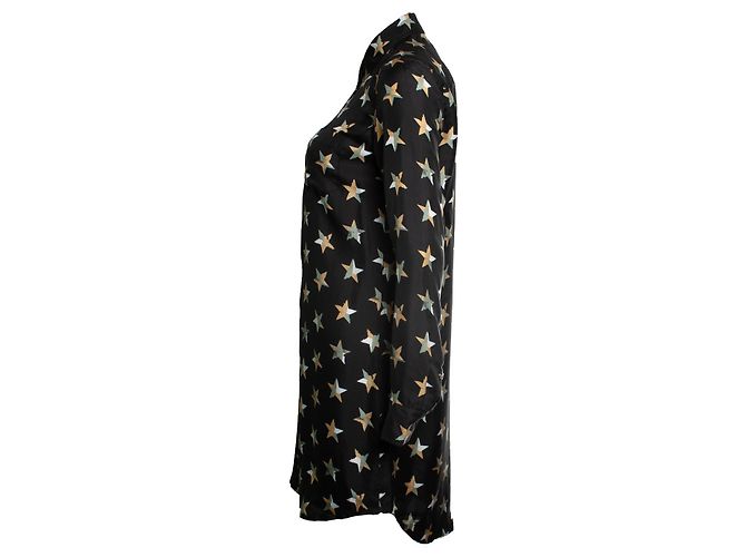 Equipment, Blusenkleid mit Sternenprint Schwarz - Ansicht 2