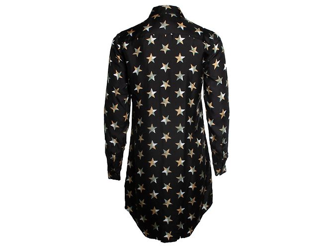 Equipment, Blusenkleid mit Sternenprint Schwarz - Ansicht 3
