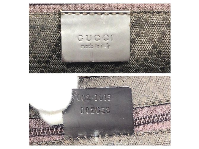 Borsa Tote Gucci Nylon Bamboo GG Marrone - vista 4