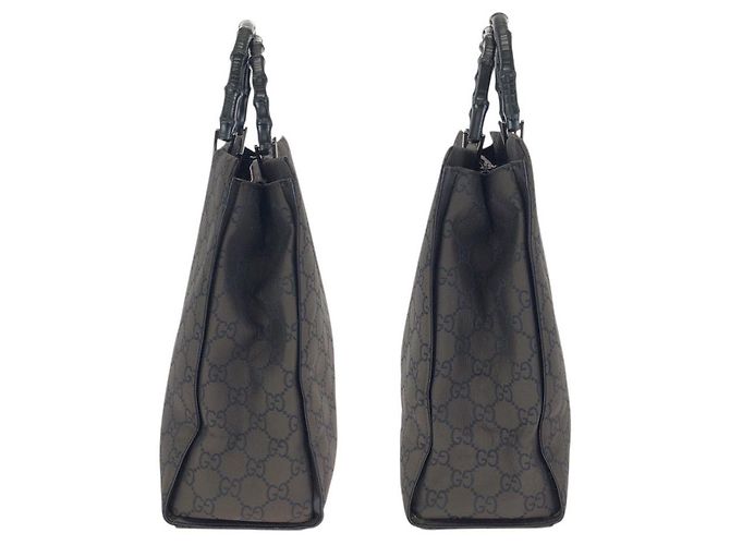 Borsa Tote Gucci Nylon Bamboo GG Marrone - vista 6