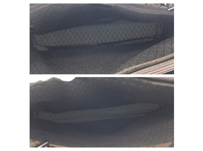 Borsa Tote Gucci Nylon Bamboo GG Marrone - vista 8
